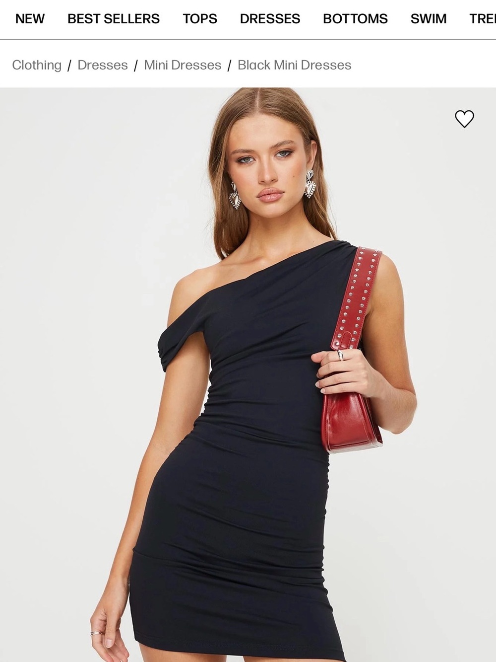 Princess Polly One-Shoulder Black Mini Dress